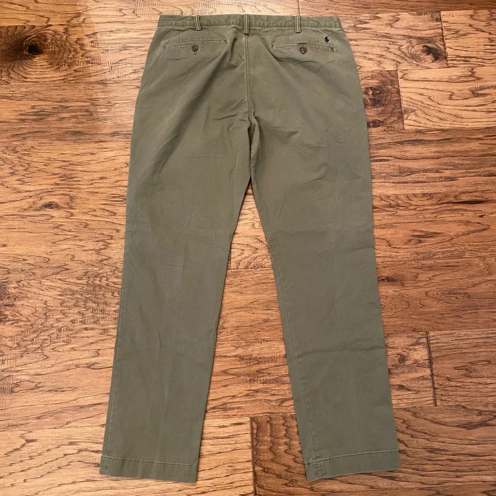 Polo Ralph Lauren Stretch Straight Fit Chino Pants Mens Olive Green 31 Inseam
